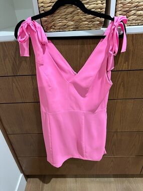 Amanda Uprichard Hot Pink Tie-Shoulder Dress